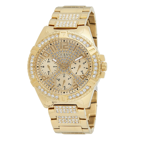  Shop Authentic Guess Frontier Diamonds Gold Dial Gold Steel Strap Watch For Women - W1156L2 - Luxxuri