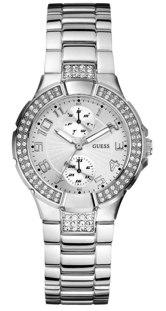  Shop Authentic Guess Mini Prism Diamonds Silver Dial Silver Steel Strap Watch for Women - W12638L1 - Luxxuri