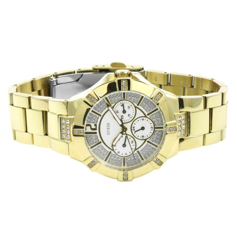  Shop Authentic Guess Vista Diamonds Gold Dial Gold Steel Strap Watch for Women - W13573L1 - Luxxuri