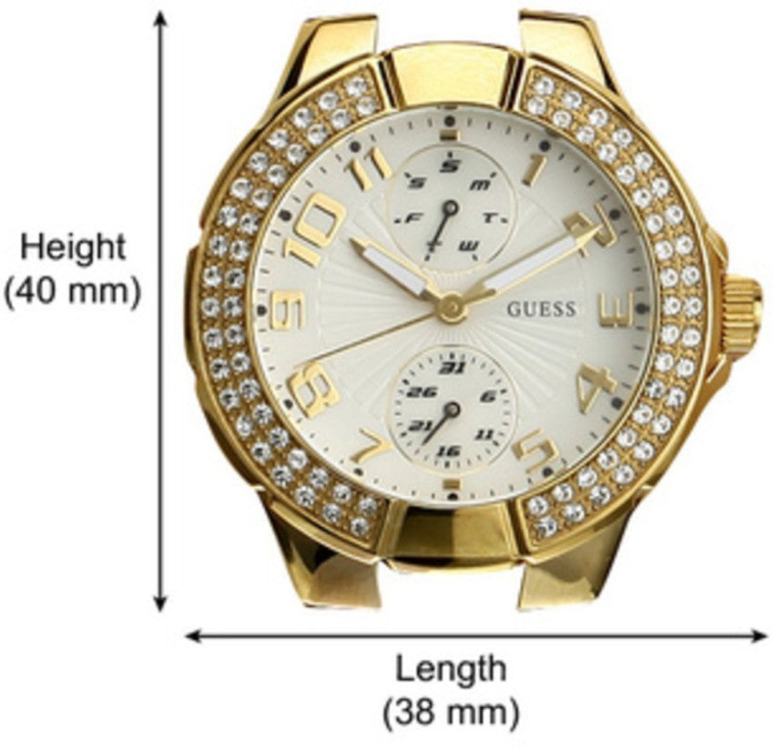  Shop Authentic Guess Mini Prism Diamonds White Dial Gold Steel Strap Watch for Women - W15072L1 - Luxxuri