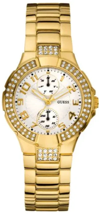  Shop Authentic Guess Mini Prism Diamonds White Dial Gold Steel Strap Watch for Women - W15072L1 - Luxxuri