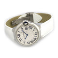  Shop Authentic Cartier Ballon Bleu de Cartier Silver Dial White Leather Strap Watch for Women - W6920087 - Luxxuri