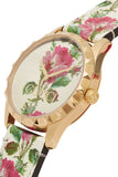  Shop Authentic Gucci G Timeless Floral Gold Dial White Leather Strap Watch For Women - YA1264084 - Luxxuri