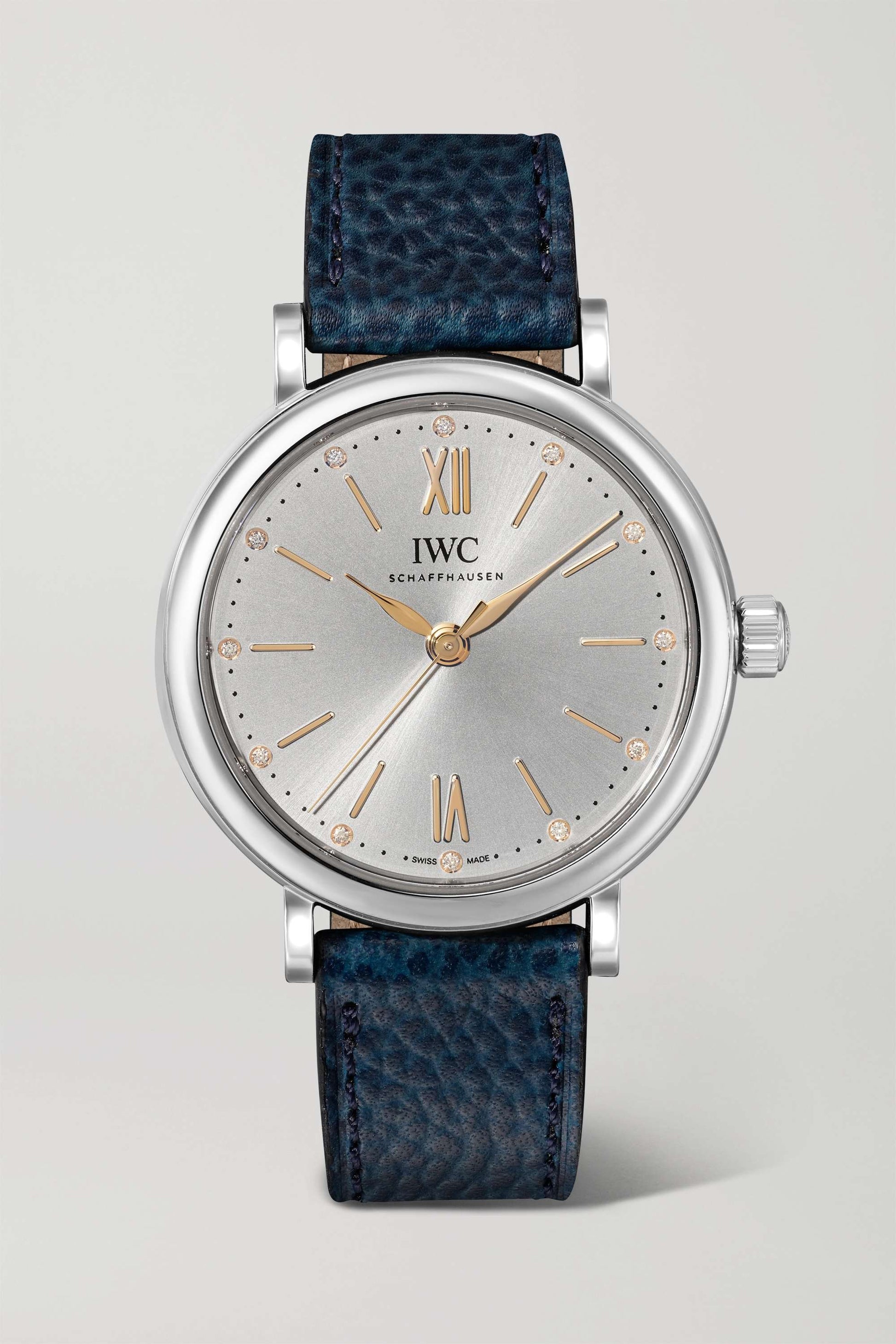  Shop Authentic IWC Portofino Automatic Silver Dial Blue Leather Strap Watch for Women - IW357411 - Luxxuri