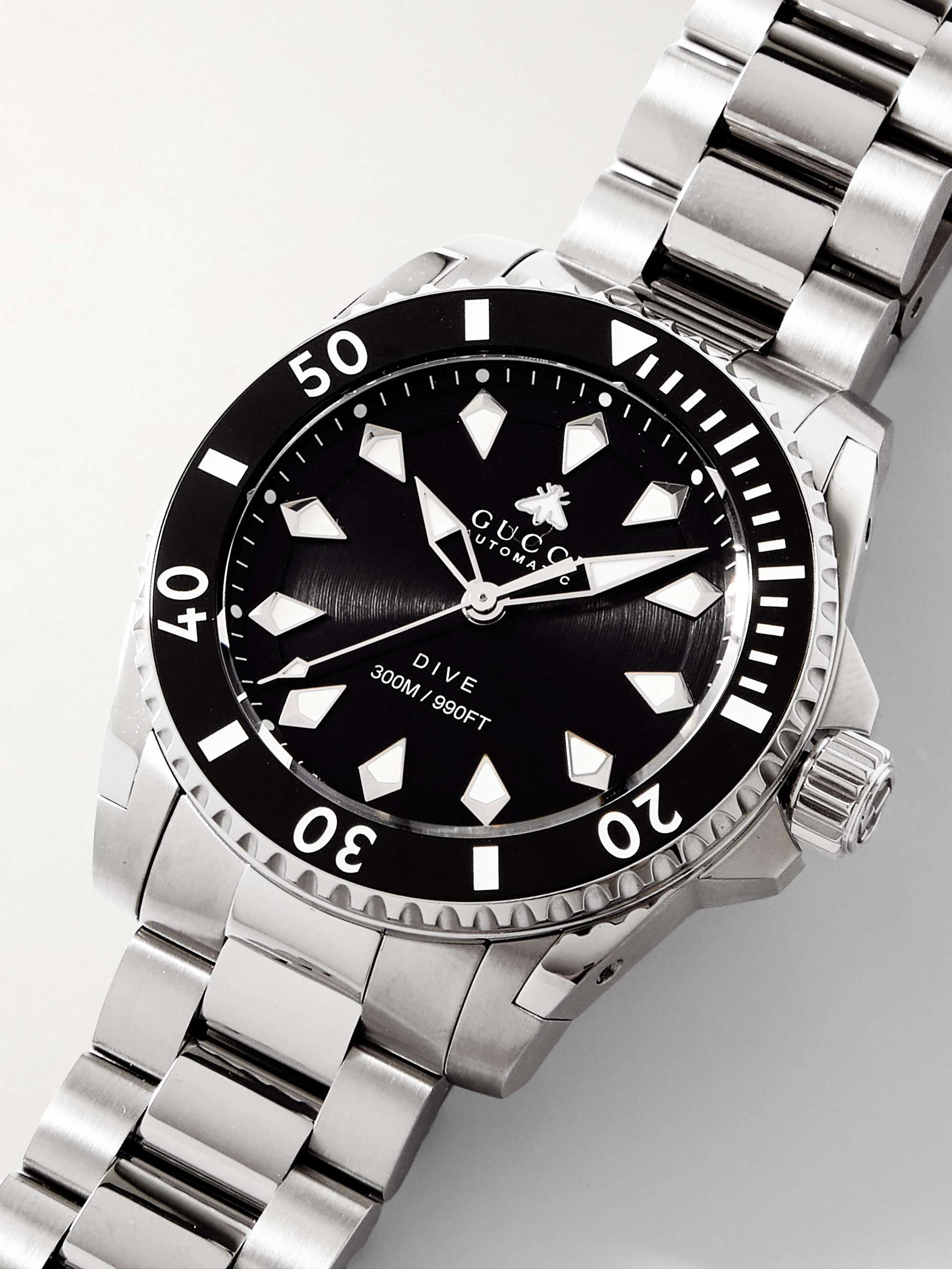  Shop Authentic Gucci Dive Automatic Black Dial Silver Steel Strap Watch for Men - YA136353 - Luxxuri