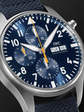  Shop Authentic IWC Pilot's Automatic Chronograph 43mm Blue Dial Blue Calfskin Strap Watch for Men - IW377729 - Luxxuri