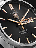  Shop Authentic Tag Heuer Carrera Calibre 5 Automatic Black Dial Silver Steel Strap Watch for Men - WAR201C.BA0723 - Luxxuri