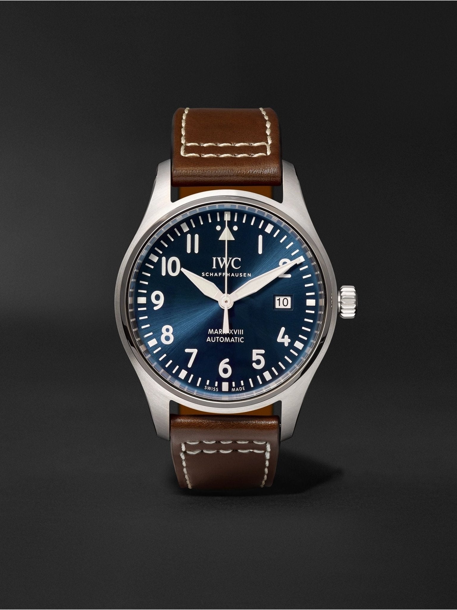  Shop Authentic IWC Pilot's Mark XVIII Le Petit Prince Blue Dial Brown Leather Strap Watch for Men - IW327004 - Luxxuri