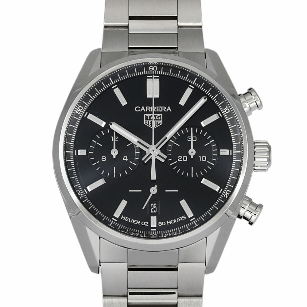  Shop Authentic Tag Heuer Carrera Chronograph Black Dial Silver Steel Strap Watch for Men - CBN2010.BA0642 - Luxxuri
