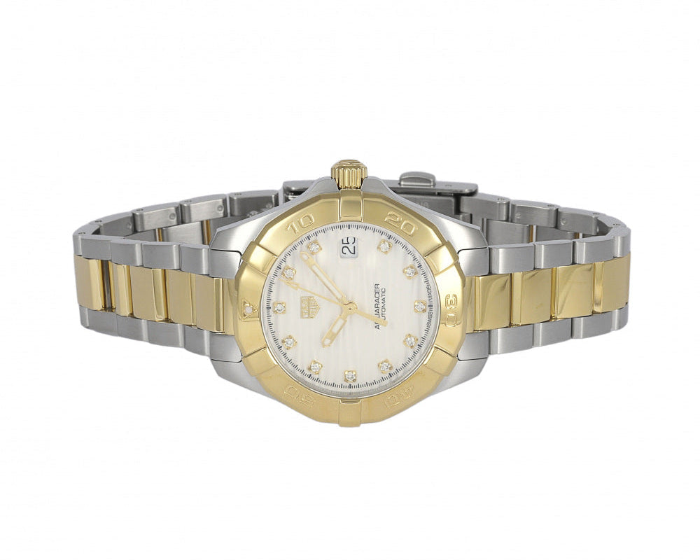 Tag Heuer Aquaracer Automatic Diamonds Silver Dial Two Tone Steel Strap Watch for Women - WBD2321.BB0320