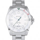  Shop Authentic Gucci Dive Quartz White Dial Silver Steel Strap Watch For Men - YA136336 - Luxxuri