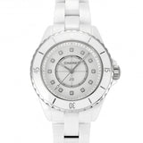  Shop Authentic Chanel J12 Diamonds Mother of Pearl White Dial White Steel Strap Watch for Women - J12 H5704 - Luxxuri