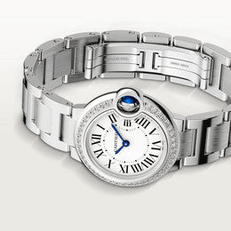  Shop Authentic Cartier Ballon Bleu De Cartier Diamonds White Dial Silver Steel Strap Watch for Women - W4BB0015 - Luxxuri