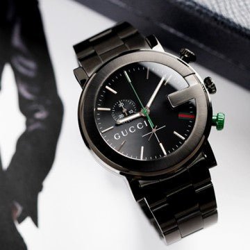 Shop Authentic Gucci G Chrono Black Dial Black Steel Strap Watch For Men - YA101331 - Luxxuri
