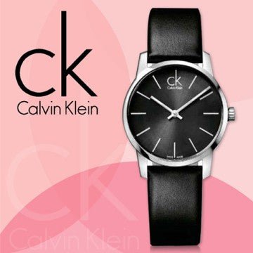  Shop Authentic Calvin Klein City Black Dial Black Leather Strap Watch For Women - K2G23107 - Luxxuri