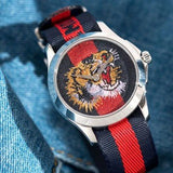  Shop Authentic Gucci G Timless Le Marche Des Merveilles Blue & Red Dial Blue & Red Nylon Strap Unisex Watch  - YA126495 - Luxxuri