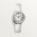  Shop Authentic Cartier Ballon Bleu De Cartier Silver Dial White Leather Strap Watch for Women - W6920086 - Luxxuri