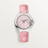  Shop Authentic Cartier Ballon Blue De Cartier Pink Dial Pink Leather Strap Watch for Women - WSBB0031 - Luxxuri