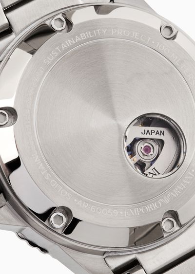  Shop Authentic Emporio Armani Meccanico Automatic Blue Dial Silver Steel Strap Watch For Men - AR60059 - Luxxuri