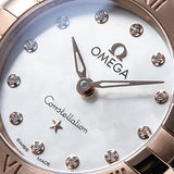  Shop Authentic Omega Constellation Manhattan Quartz Diamonds Mother of Pearl Dial Two Tone Steel Strap Watch for Women - 131.20.25.60.55.001 - Luxxuri