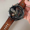  Shop Authentic Diesel Mr Daddy 2.0 Black Dial Brown Leather Strap Watch For Men - DZ7332 - Luxxuri