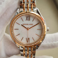  Shop Authentic Michael Kors Mindy Three Hand White Dial Two Tone Steel Strap Watch For Women - MK7077 - Luxxuri