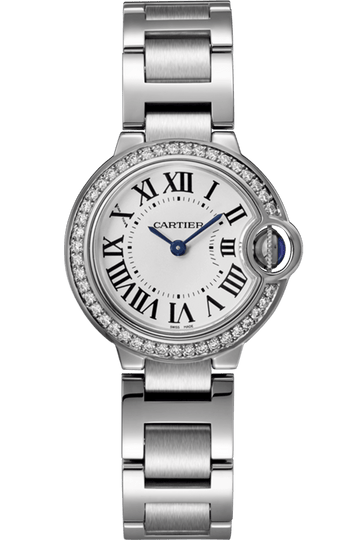  Shop Authentic Cartier Ballon Bleu De Cartier Diamonds White Dial Silver Steel Strap Watch for Women - W4BB0015 - Luxxuri