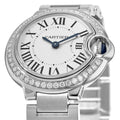  Shop Authentic Cartier Ballon Bleu De Cartier Diamonds White Dial Silver Steel Strap Watch for Women - W4BB0015 - Luxxuri