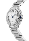  Shop Authentic Cartier Ballon Bleu De Cartier Diamonds White Dial Silver Steel Strap Watch for Women - W4BB0015 - Luxxuri