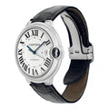  Shop Authentic Cartier Ballon Bleu de Cartier Silver Dial Black Leather Strap Watch for Men - WSBB0026 - Luxxuri