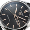  Shop Authentic Tag Heuer Carrera Day Date Black Dial Black Leather Strap Watch for Men - WBN2013.FC6503 - Luxxuri
