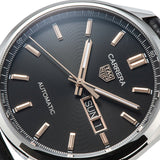  Shop Authentic Tag Heuer Carrera Day Date Black Dial Black Leather Strap Watch for Men - WBN2013.FC6503 - Luxxuri