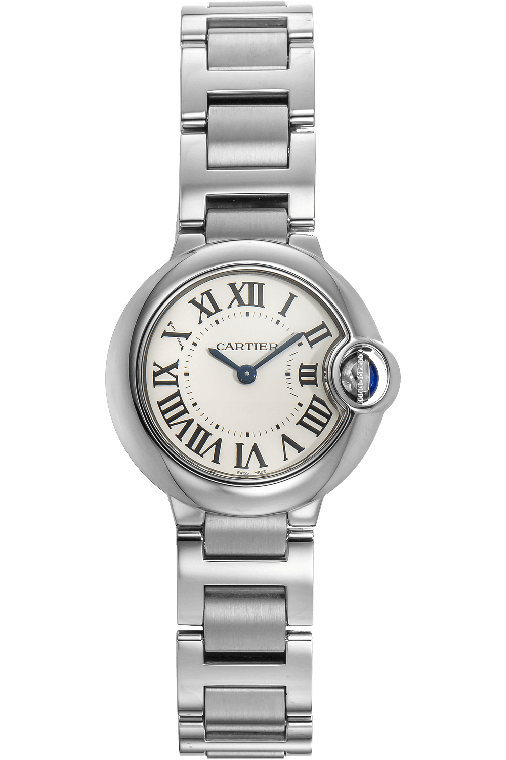 Cartier Ballon Bleu De Cartier White Dial Silver Steel Strap Watch for Women - W69010Z4