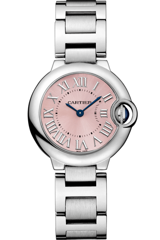  Shop Authentic Cartier Ballon Bleu de Cartier Pink Dial Silver Steel Strap Watch for Women - W6920038 - Luxxuri