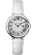  Shop Authentic Cartier Ballon Bleu De Cartier Silver Dial White Leather Strap Watch for Women - W6920086 - Luxxuri