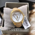  Shop Authentic Guess Mini Triangle Quartz White Dial Gold Leather Strap Watch For Women - W70015l1 - Luxxuri