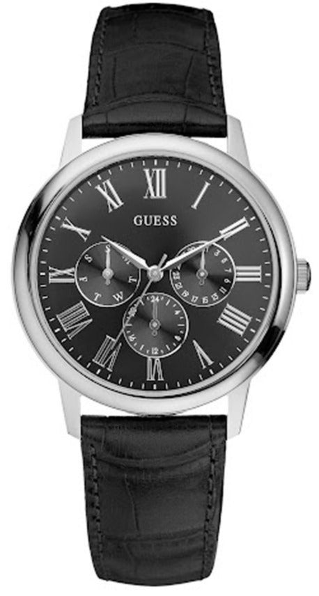  Shop Authentic Guess Wafer Analog Black Dial Black Leather Strap Watch For Men - W70016G1 - Luxxuri