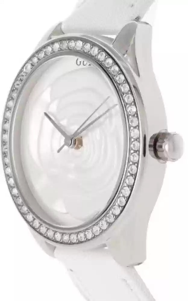 Shop Authentic Guess Rosette Analog White Dial White Leather Strap Watch For Women - W75043L1 - Luxxuri