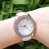  Shop Authentic Guess Rosette Analog White Dial White Leather Strap Watch For Women - W75043L1 - Luxxuri