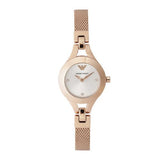  Shop Authentic Emporio Armani Chiara Silver Dial Rose Gold Steel Strap Watch For Women - AR7362 - Luxxuri