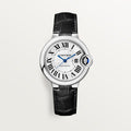  Shop Authentic Cartier Ballon Bleu De Cartier Silver Dial Black Leather Strap Watch for Women - WSBB0030 - Luxxuri