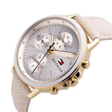 Shop Authentic Tommy Hilfiger Carly Silver Dial Cream Leather Strap Watch for Women - 1781790 - Luxxuri