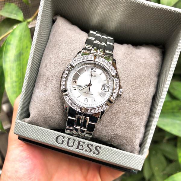  Shop Authentic Guess Water Pro Diamonds Silver Dial Silver Steel Strap Watch For Women - G75511M - Luxxuri