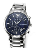  Shop Authentic Emporio Armani Renato Chronograph Blue Dial Silver Steel Strap Watch For Men - AR11164 - Luxxuri