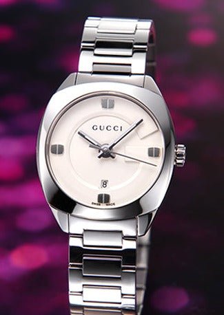  Shop Authentic Gucci GG2570 White Dial Silver Steel Strap Watch For Women - YA142502 - Luxxuri