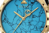  Shop Authentic Gucci G Timeless Turquoise Blue Dial Black Leather Strap Watch For Men - YA126462 - Luxxuri