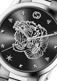  Shop Authentic Gucci G Timeless Diamonds Black Dial Silver Steel Strap Watch For Women - YA1264125 - Luxxuri