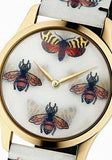  Shop Authentic Gucci G Timeless Quartz White Dial White Leather Strap Watch For Women - YA1264109 - Luxxuri