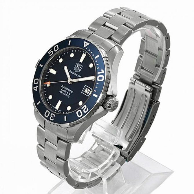  Shop Authentic Tag Heuer Aquaracer Caliber 5 Automatic Blue Dial Silver Steel Strap Watch for Men - WAN2111.BA0822 - Luxxuri