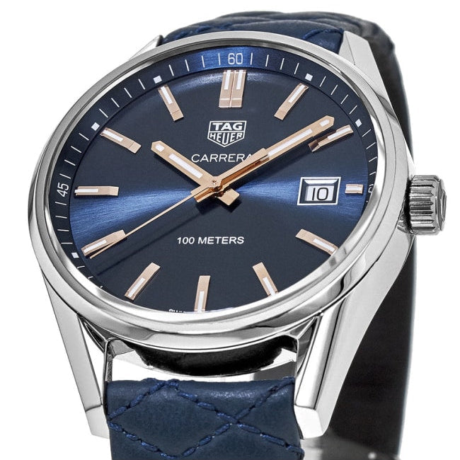  Shop Authentic Tag Heuer Carrera Quartz Blue Dial Blue Calfskin Leather Strap Watch for Women - WAR1112.FC6391 - Luxxuri